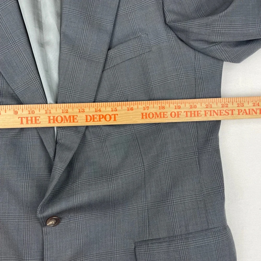 Ralph Lauren Polo University Club Men 40R Grey Glen Plaid Wool Blazer Sport Coat